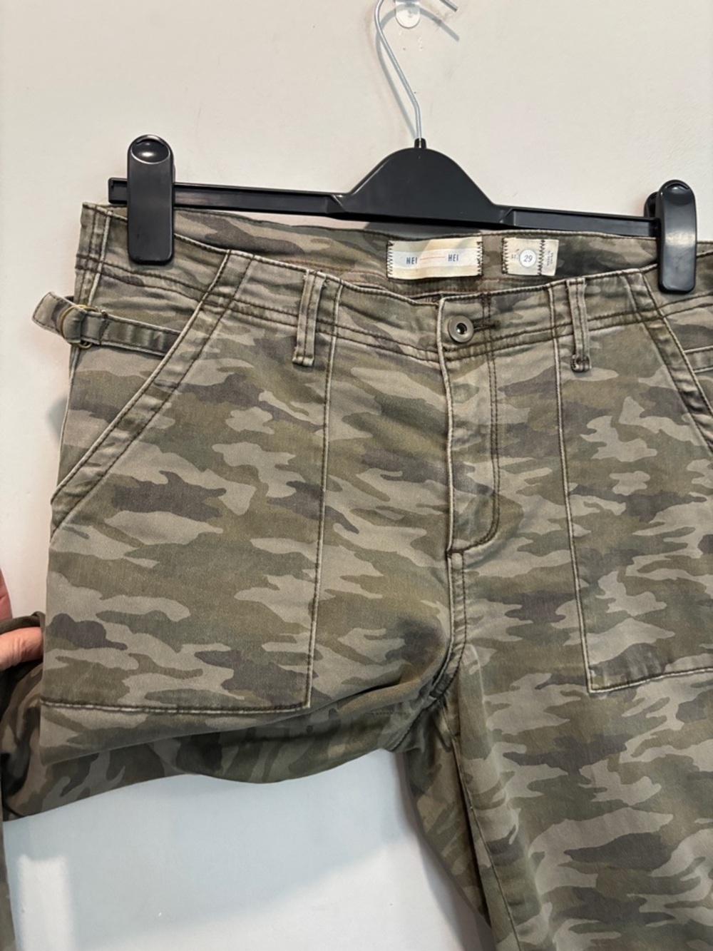 Anthro Hei Hei Camo Utility Pants Skinny Mid Rise 29 Casual Weekend Coastal Chic - Picture 7 of 13